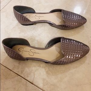 Taupe/silver Jessica Simpson flats